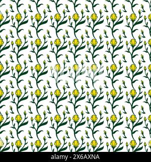 Seamless vintage pattern. White flowers background vector Stock Vector