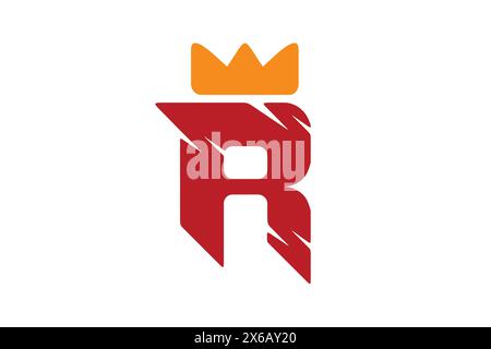 Letter R with crown logo design concept. Elegant letter R with crown icon design template. Stock Vector