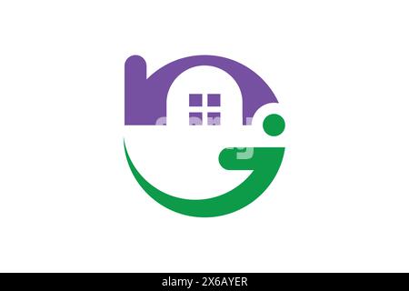 Letter GJ House Logo Design Template. Initial Letter GJ House Logo Design. Stock Vector