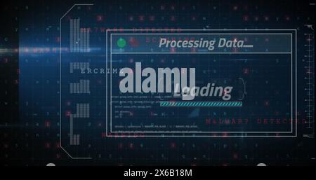 Image of data processing and text over screen Stock Photo