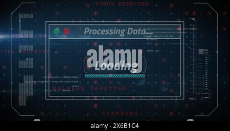 Image of data processing and text over screen Stock Photo