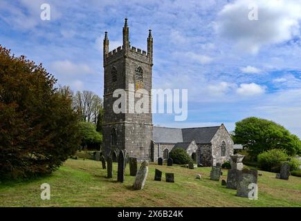 The Parish Church of St. Mawgan in Ménage Stock Photo