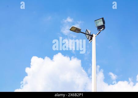 about solar lighting and lighting poles by emphasising the lighting Stock Photo