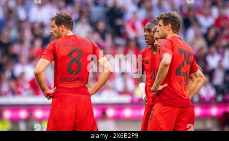 Munich, Germany.12th Mai 2024.  Leon Goretzka (Muenchen) Mathys Tel (Muenchen) Joshua Kimmich (Muenchen) Thomas Mueller (Muenchen) FC Bayern Munich - Stock Photo