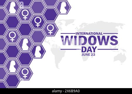 International Widows Day. June 23. Holiday concept. Template for background, banner, card, poster with text inscription. Vector illustration. Stock Vector