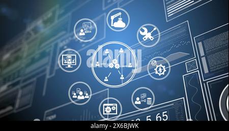 Digital interface with data processing over globe against digital interface Stock Photo