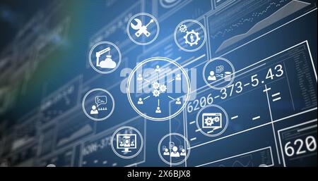 Digital interface with data processing over globe against digital interface Stock Photo