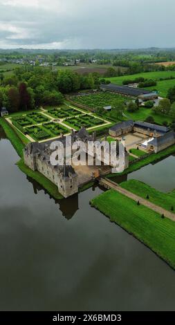 drone photo Rocher Portail castle France Europe Stock Photo