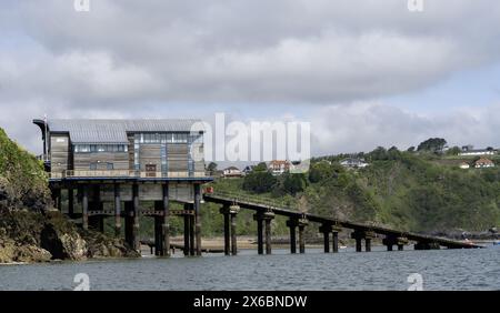 The New Tenby Lifeboat Station at Tenby, Pembrokeshire, South Wales, Wales, UK - view looking from the sea. Stock Photo