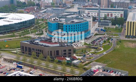 Picture dated May 2nd shows an aerial view of  the Royal Papworth Hospital  (blue building) on the Cambridge Biomedical Research Campus.    The Cambri Stock Photo