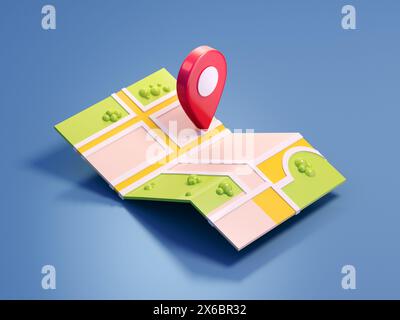 Map icon in isometric 3d style on a white background Stock Photo - Alamy