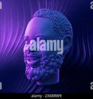 Futuristic abstract portrait CGI 3d - cyberpunk style, Not gen Ai Stock Photo