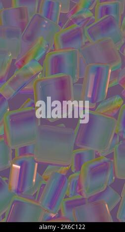 Kaleidoscope Drift: Iridescent Blocks in Ethereal Suspension Stock Photo