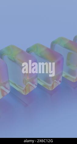 Kaleidoscope Drift: Iridescent Blocks in Ethereal Suspension Stock Photo