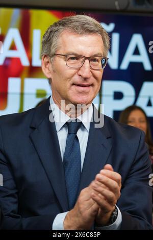 Madrid, Spain. 14th May, 2024. the president of the PP, Alberto Nuñez Feijoo, during the meeting of the National Executive Committee, at the PP headquarters, on 14 May, 2024 in Madrid, Spain. (Photo by Oscar Gonzalez/Sipa USA) Credit: Sipa USA/Alamy Live News Stock Photo