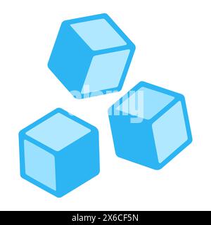 Ice cubes logo or icon. Vector illustration set on white background Stock Vector