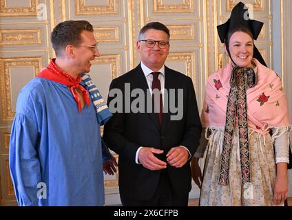 24 May 2024, Hesse, Fritzlar: The logo of the 61st Hessentag can be ...