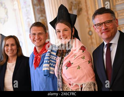 24 May 2024, Hesse, Fritzlar: The logo of the 61st Hessentag can be ...