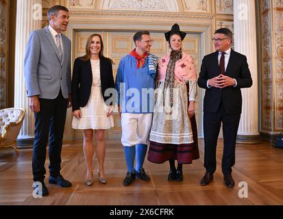 24 May 2024, Hesse, Fritzlar: Boris Rhein (CDU, r), Minister President ...