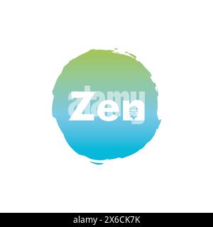 Zen podcast logo design vector. Podcast logo with zen theme for wellness and self care Stock Vector