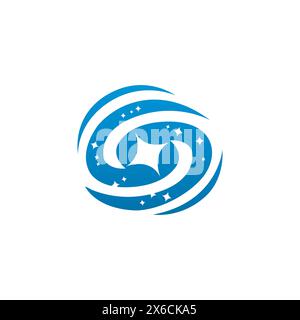 Abstract letter S logo with Space logo. Galaxy Swirl Space S Logo Stock Vector