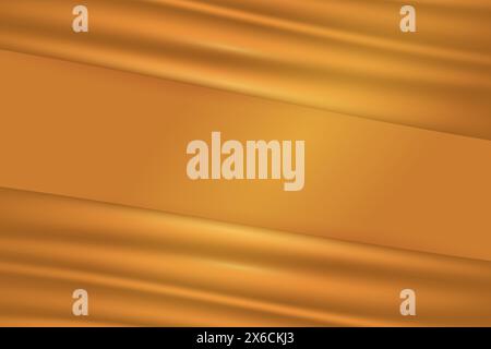 Vector texture of silk, satin, drapery fabric on luxurious background. Portiere, curtain of golden Stock Vector