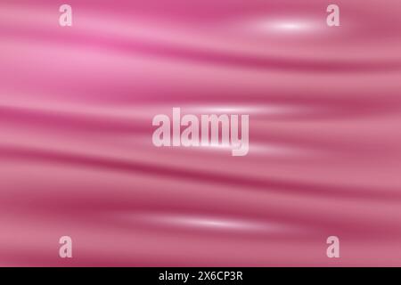 Vector texture of silk, satin, drapery fabric on luxurious background, pink latex glossy colour Stock Vector