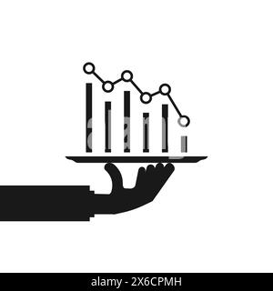 hand showing price or cost drop black icon Stock Vector