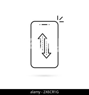 thin line fast easy file transfer with phone Stock Vector