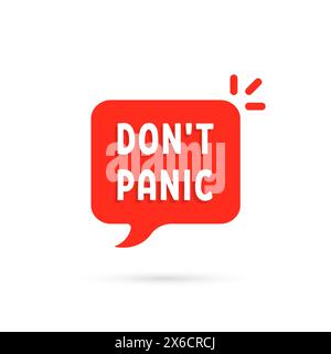 red simple bubble with do not panic text Stock Vector
