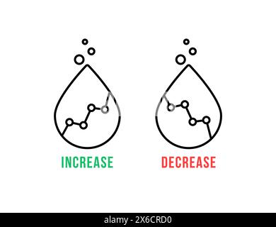 linear increase and decrease oil price drops Stock Vector