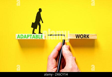 Adaptable work symbol. Concept words Adaptable work on beautiful wooden ...