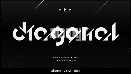 Futuristic cropped lowercase alphabet, minimalistic artistic bold dynamic letters, unique font for innovative logo, headline, monogram. Unusual Stock Vector