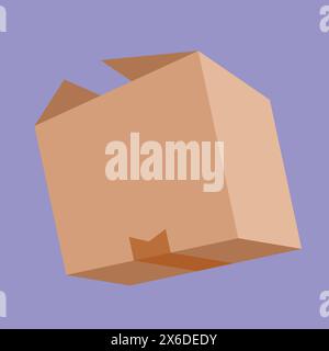 Cardboard Box Vector Illustration. Cardboard Box Package Vector. Carton delivery packaging Stock Vector