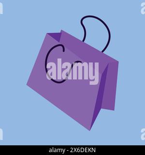 Shopping Bag Vector Illustration. shopping bag icon vector. shopping bag delivery vector Stock Vector