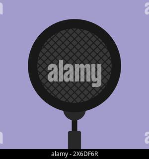 Professional Mic Filter Vector. Anti Pop Filter Illustration Icon Vector. Mic Noise Cancel filter. Stock Vector