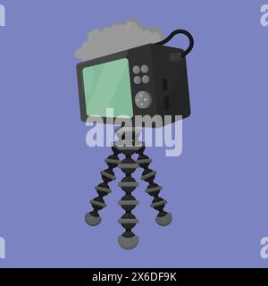 Vlogging Camera Icon Vector. Video Camera Illustration. Content Creator Video Camera vector Stock Vector
