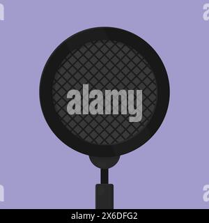 Professional Mic Filter Vector. Anti Pop Filter Illustration Icon Vector. Mic Noise Cancel filter. Stock Vector