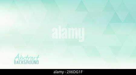 Abstract subtle yellowish green white background with translucent greenish cyan triangles. Pale vector graphic pattern Stock Vector