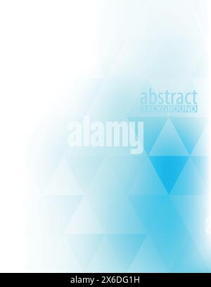 Abstract soft vertical background with bright blue triangles on a white. Vector graphic pattern Stock Vector
