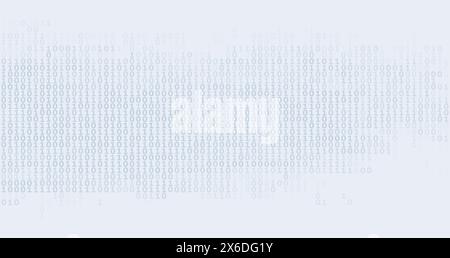 Simple binary code background by bluish ones and zeros. Vector graphic pattern Stock Vector