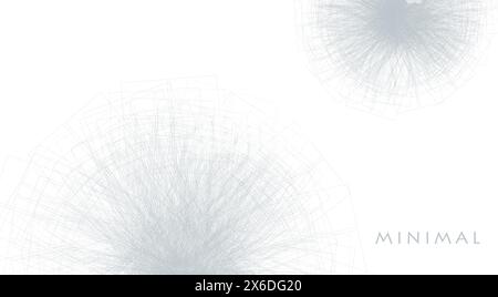 Minimal design with rotated complicated shapes by thin lines. Vector graphic pattern Stock Vector