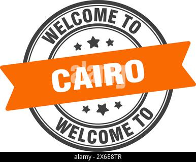 Welcome to Cairo stamp. Cairo round sign isolated on white background Stock Vector
