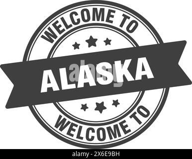 Welcome to Alaska stamp. Alaska round sign isolated on white background Stock Vector