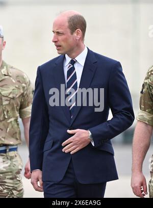 Middle Wallop, England. UK. 13 May, 2024.  Prince William, Prince of Wales attends as King Charles lll officially hands over the role of Colonel-in-Chief of the  Army Corp to Prince William at the Army Aviation Centre  .  Credit: Anwar Hussein/Alamy Live News Stock Photo