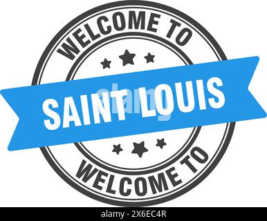 Welcome to Saint Louis stamp. Saint Louis round sign isolated on white background Stock Vector