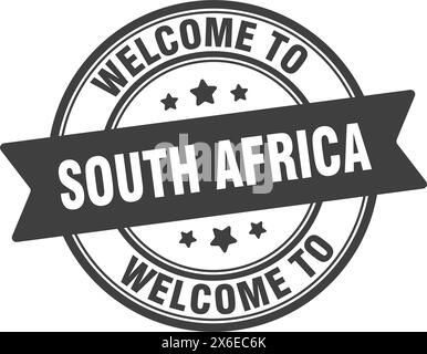 Welcome to South Africa stamp. South Africa round sign isolated on white background Stock Vector