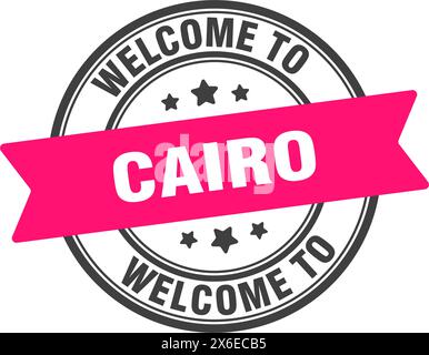 Welcome to Cairo stamp. Cairo round sign isolated on white background Stock Vector