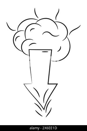 Energetic and dynamic vector illustration featuring a hand-drawn explosion element in comic doodle sketch style. Stock Vector