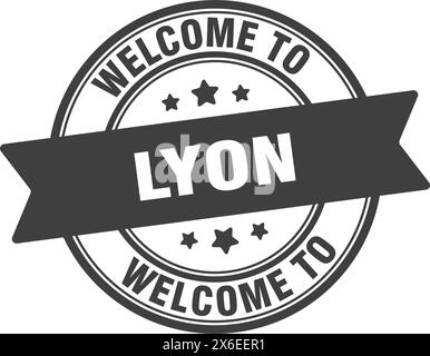 Welcome to Lyon stamp. Lyon round sign isolated on white background Stock Vector